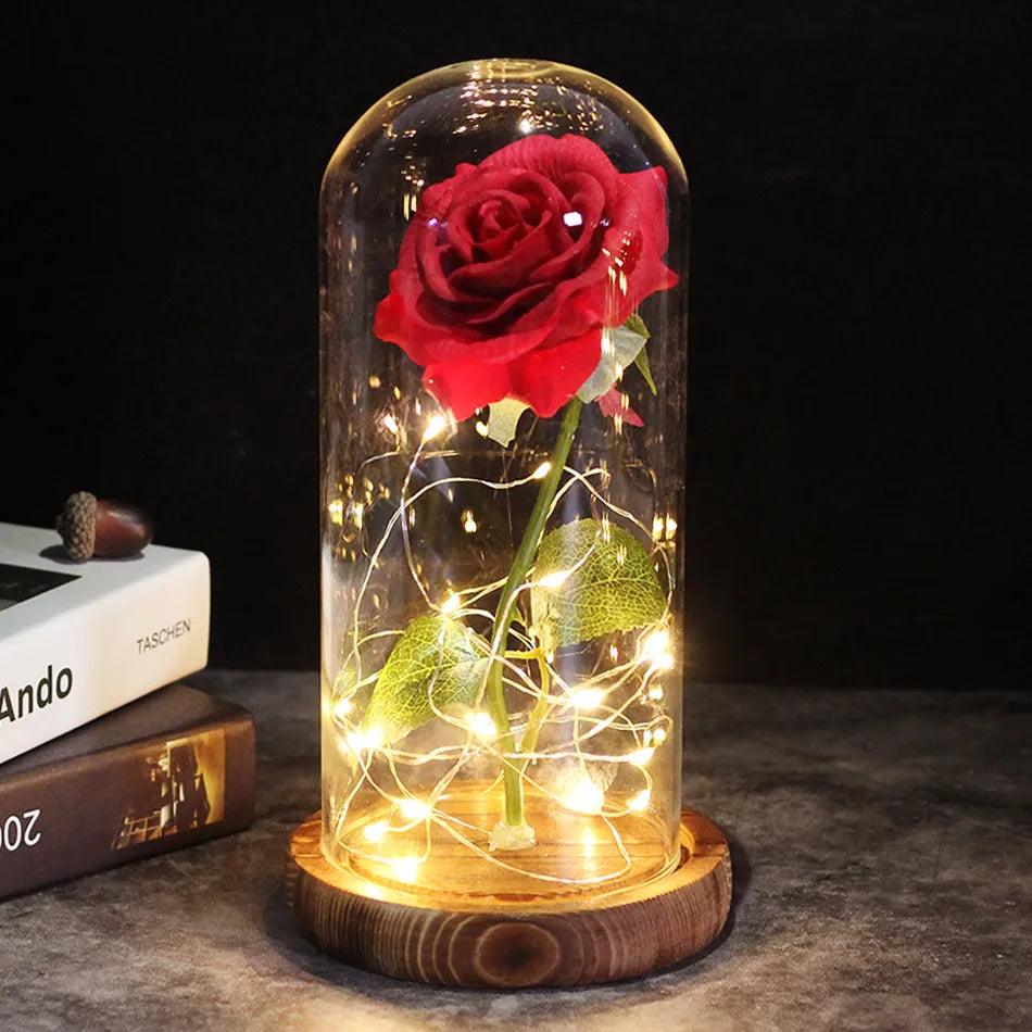 Enchanting Beauty and the Beast™ LED-Lit Rose - Razzled & Bedazzled Boutique