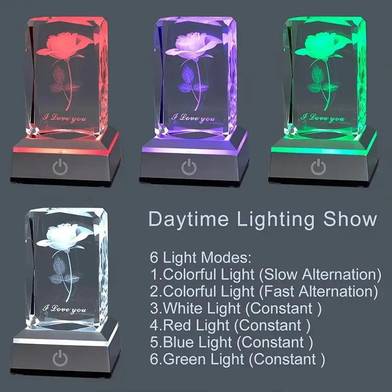 Love Illuminated™ Rose Light | 3D Color changing - Razzled & Bedazzled Boutique